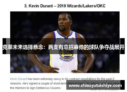 克莱未来选择悬念：两支有意招募他的球队争夺战展开